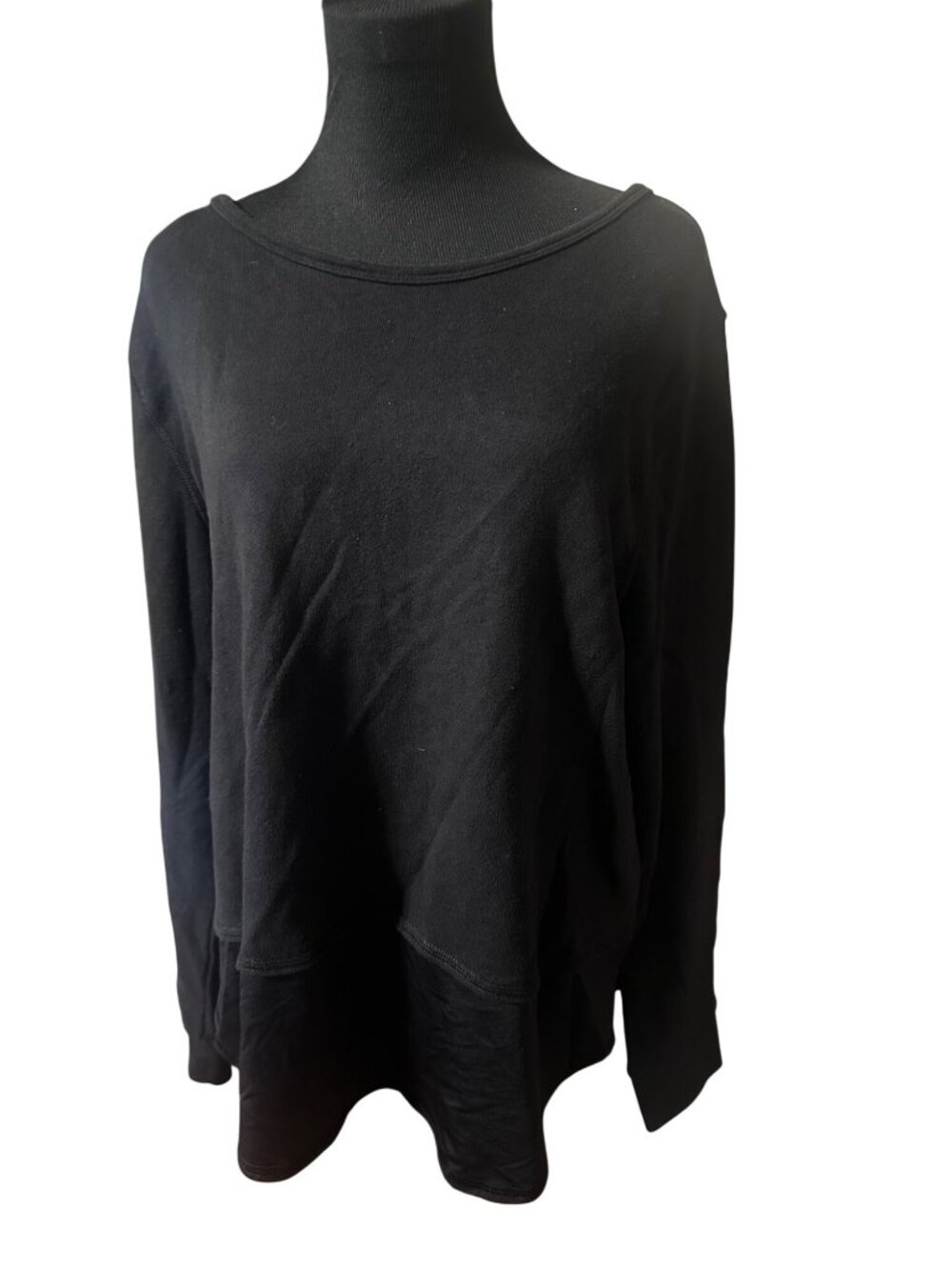 Avia black long sleeve lace up back top size XXL